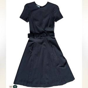 Prada Milano Belted Black Dress – Made in Italy –